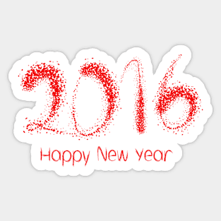 Happy New Year 2016 red Sticker